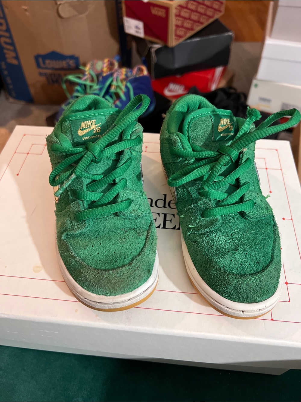 Nike Kids Green Suede Sneakers